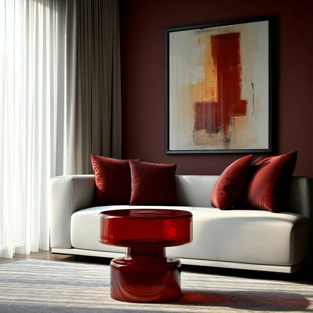 Głęboka rubinowa barwa szkła Krosno Gemstone